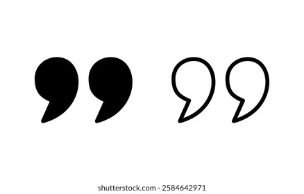 Quote icon logo design. Quotation mark sign and symbol