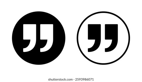 Quote icon logo design. Quotation mark sign and symbol