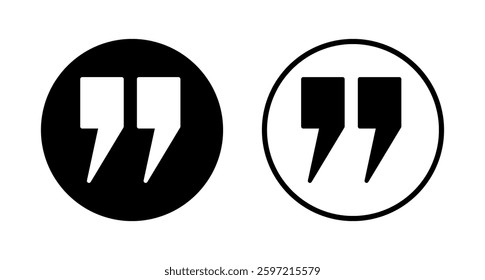 Quote icon logo design. Quotation mark sign and symbol