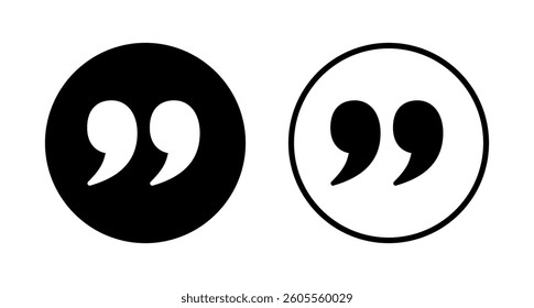 Quote icon logo design. Quotation mark sign and symbol