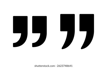 Quote icon logo design. Quotation mark sign and symbol