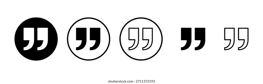 Cotiza el diseño del logotipo del icono. Signo y símbolo de comillas
