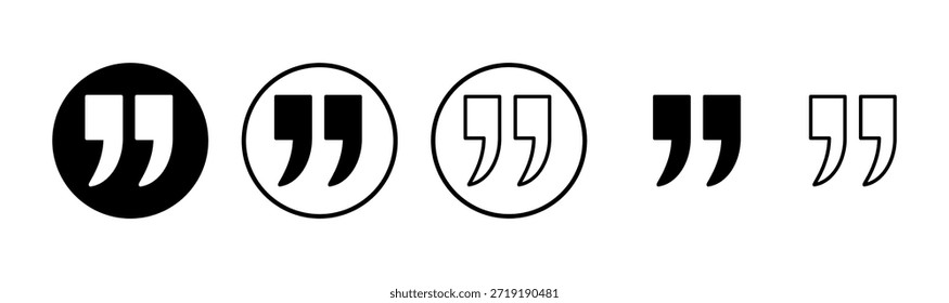 Cotiza el diseño del logotipo del icono. Signo y símbolo de comillas