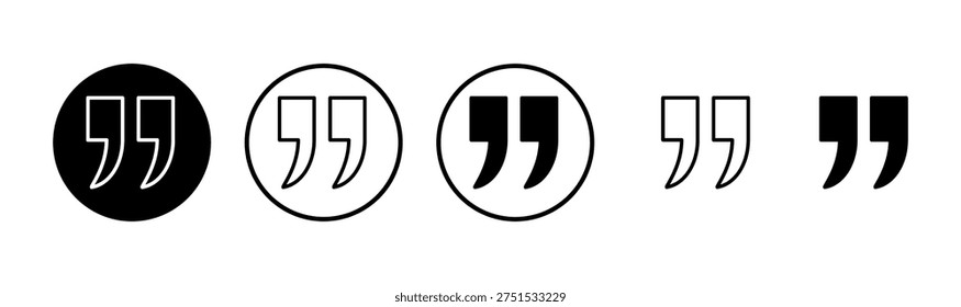 Quote icon logo design. Quotation mark sign and symbol