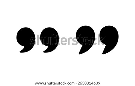 Quote icon logo design. Quotation mark sign and symbol