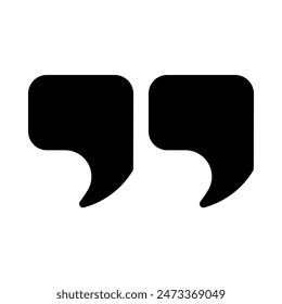 Quote icon or logo illustration outline black style