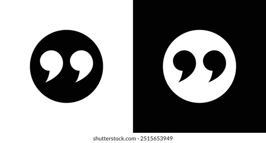 Quote icon logo set vector