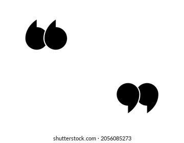 Quote Icon. Mark For Quotation, Speech And Citation. Double Comma And Inverted Double Comma. Black Symbol For Bubble, Discussion And Text. Graphic Logo For Open And End Of Chat. Vector.