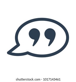 Quote icon on white background. Vector illustration