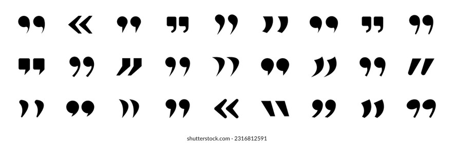 Quote icon. Quote, qoutation icons collection. Comma, qoute mark vector icons collection. EPS 10