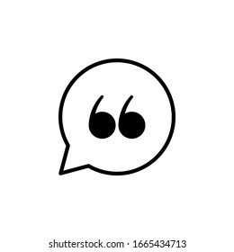 quote icon. quotation mark in bubble chat vector