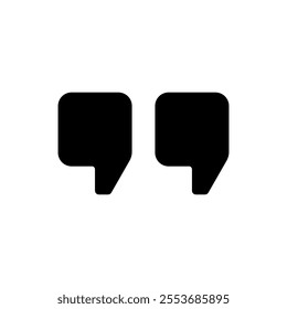 Quote icon. Quotation mark sign. Double quotes symbol. Flat design.