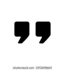 Quote icon. Quotation mark sign. Double quotes symbol. Flat design.