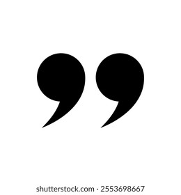Quote icon. Quotation mark sign. Double quotes symbol. Flat design.