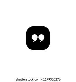 Quote icon. Quotation paragraph symbol. double comma mark. bubble dialogue speech sign. vector illustration.