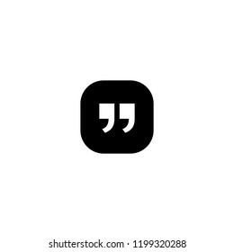 Quote icon. Quotation paragraph symbol. double comma mark. bubble dialogue speech sign. vector illustration.