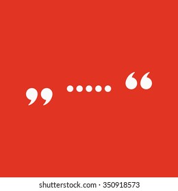 The quote icon. Quotation symbol. Flat Vector illustration