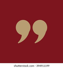 The quote icon. Quotation symbol. Flat Vector illustration