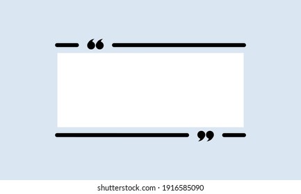 Quote icon. Quotemark outline, speech bubble, inverted commas or talking mark collection with empty space. Frame. Vector EPS 10. Isolated on background