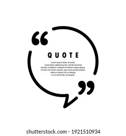 Quote icon. Quotemark outline, speech marks, inverted commas or talking mark collection. Blank for your text. Square shape. Vector EPS 10. Isolated on background