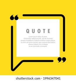 Quote icon. Quotemark outline, speech marks, inverted commas, blank space. Blank for your text. Vector EPS 10. Isolated on background.