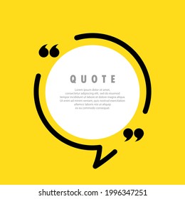 Quote icon. Quotemark outline, speech marks, inverted commas, blank space. Blank for your text. Vector EPS 10. Isolated on background.