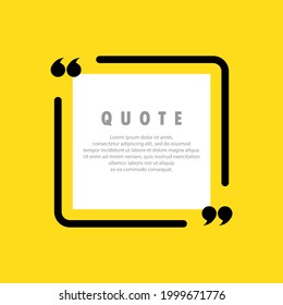 Quote icon. Quotemark outline, speech marks, inverted commas, blank space. Blank for your text. Vector EPS 10. Isolated on background.