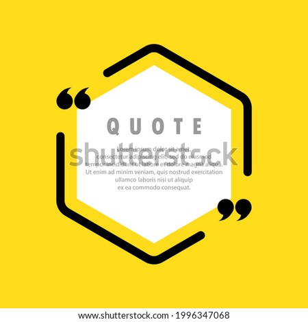Quote icon. Quotemark outline, speech marks, inverted commas, blank space. Blank for your text. Vector EPS 10. Isolated on background.