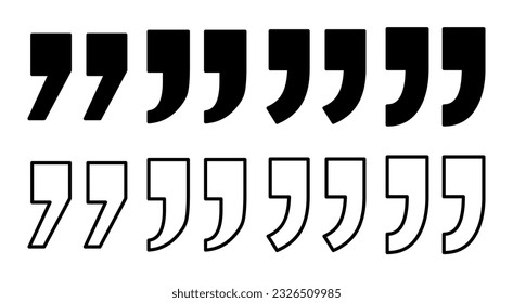 Quote icon set illustration. Quotation mark sign and symbol