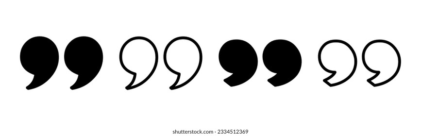 Quote icon set illustration. Quotation mark sign and symbol