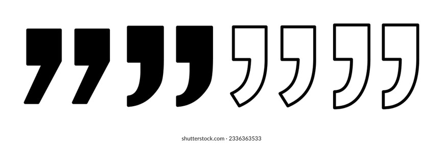 Quote icon set illustration. Quotation mark sign and symbol