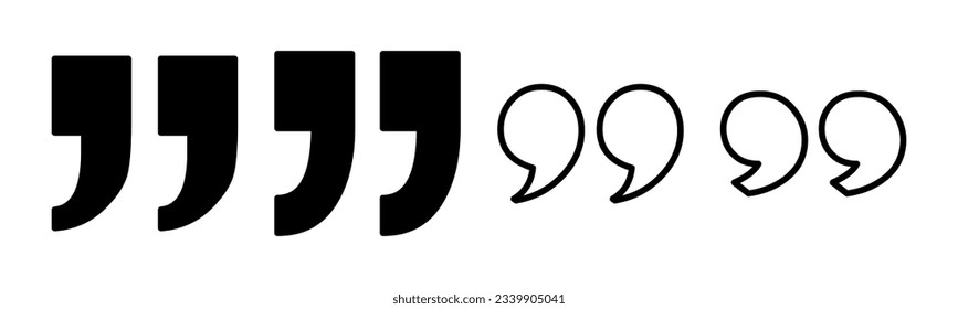 Quote icon set illustration. Quotation mark sign and symbol