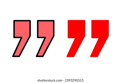 Quote icon set illustration. Quotation mark sign and symbol