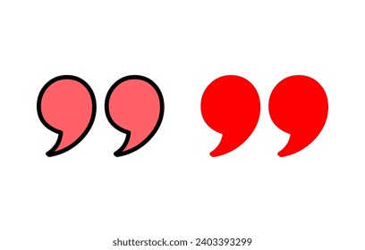 Quote icon set illustration. Quotation mark sign and symbol