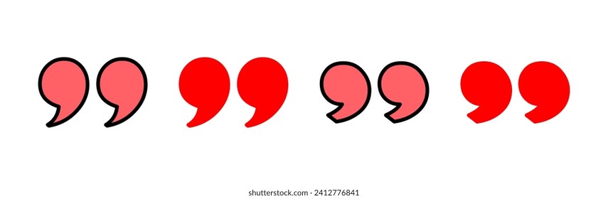 Quote icon set illustration. Quotation mark sign and symbol