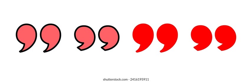 Quote icon set illustration. Quotation mark sign and symbol