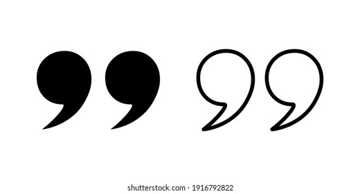 Quote icon set. Quotation mark symbol.