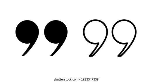 Quote Icon Set. Quotation Mark Symbol.