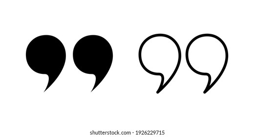 Quote Icon Set. Quotation Mark Symbol.