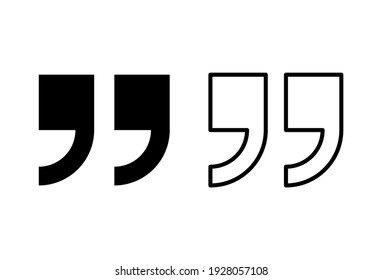 Quote Icon Set. Quotation Mark Symbol.