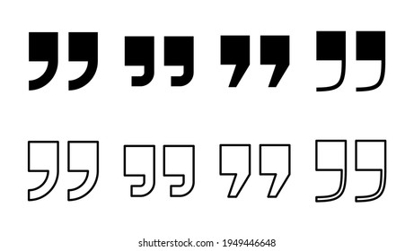 Quote icon set. Quotation mark symbol.