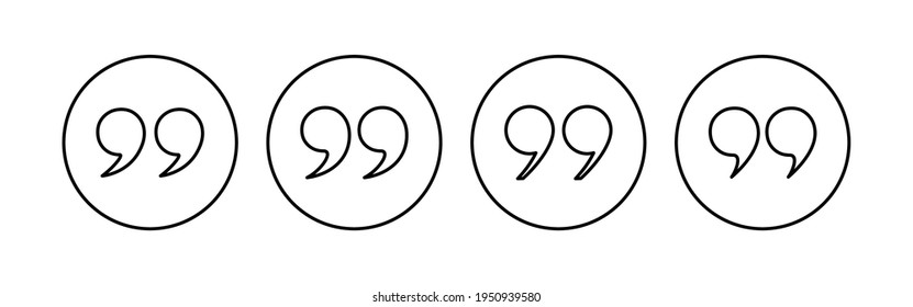 Quote icon set. Quotation mark symbol.