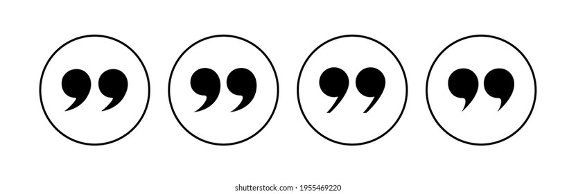 Quote icon set. Quotation mark symbol.