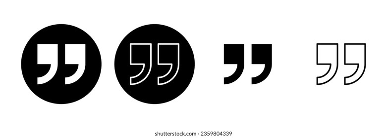 Quote icon set. Quotation mark symbol.