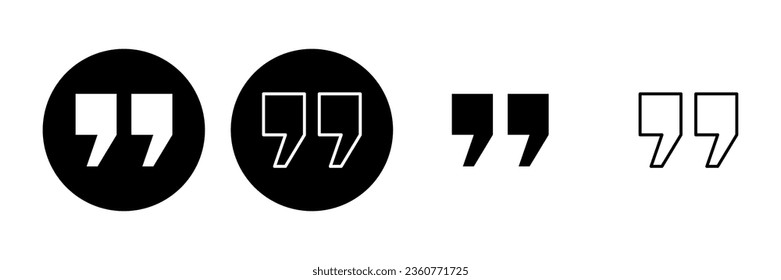 Quote icon set. Quotation mark symbol.