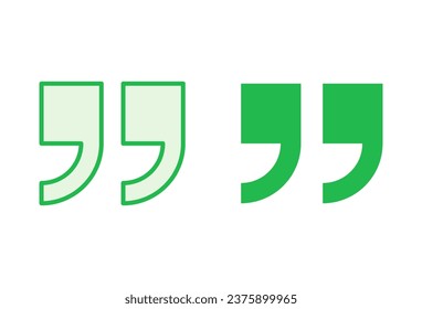 Quote icon set. Quotation mark symbol.