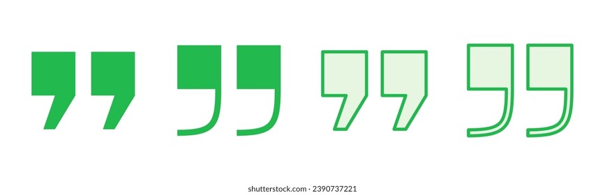 Quote icon set. Quotation mark symbol.
