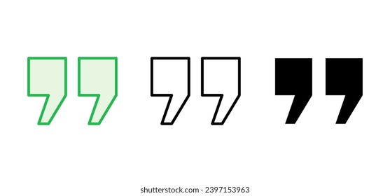 Quote icon set. Quotation mark symbol.