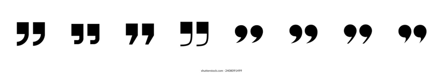 Quote icon set. Quotation mark symbol.