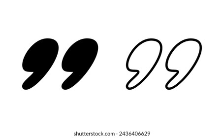 Quote icon set. Quotation mark symbol.